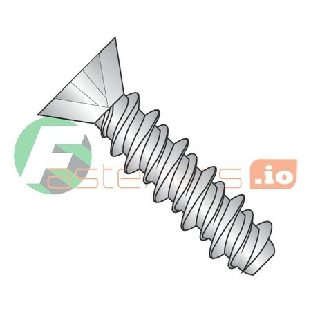 Thread Cutting Screw, #4 X 1/2 In, 18-8 Stainless Steel Flat Head Phillips Drive, 5000 PK
